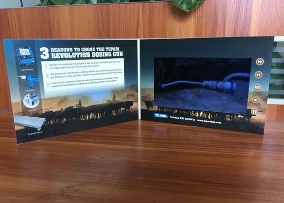 Goede prijs Gepersonaliseerde videobrochure met gedrukt ontwerp 10' breed scherm videoreclame kaarten voor de verkoop van producten online