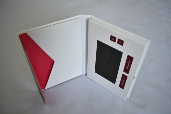 Giá tốt Hộp thư video tùy chỉnh bìa cứng, kích thước A5, thư quảng cáo video với màn hình TFT 5 inch có túi trực tuyến