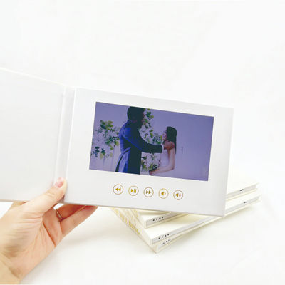 Harga bagus Kartu Ucapan Video Kustom HD 7 Inci Memori 4GB Sampul Linen Lcd Video Mailer on line